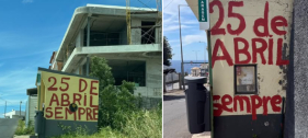 Vandalismo assinala madrugada de 25 de Abril em Santa Cruz