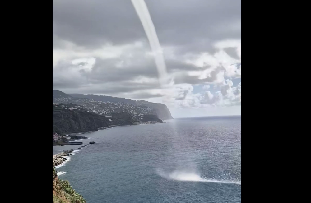 Novo vídeo mostra tromba de água na Ponta do Sol